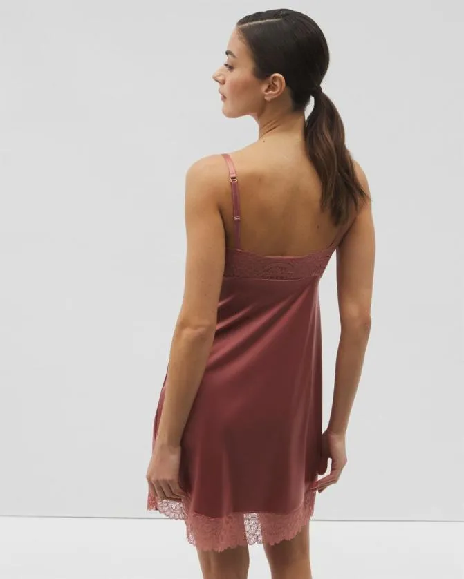 Women Soma Nightgowns Stretch Luster Knit Chemise Clay Rose