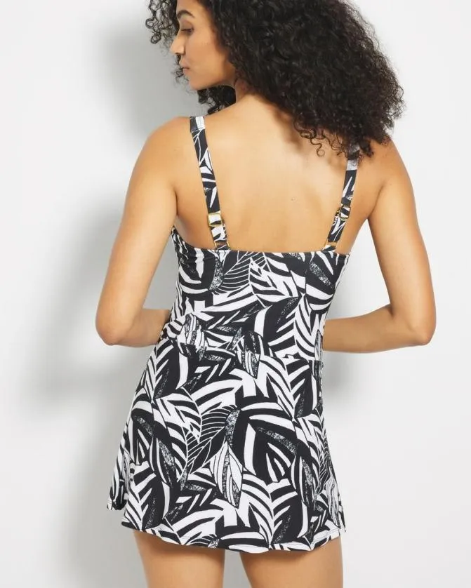 Women Soma One Piece Suits Beyond Control Sharp Observation Swim Dress Blackwhite