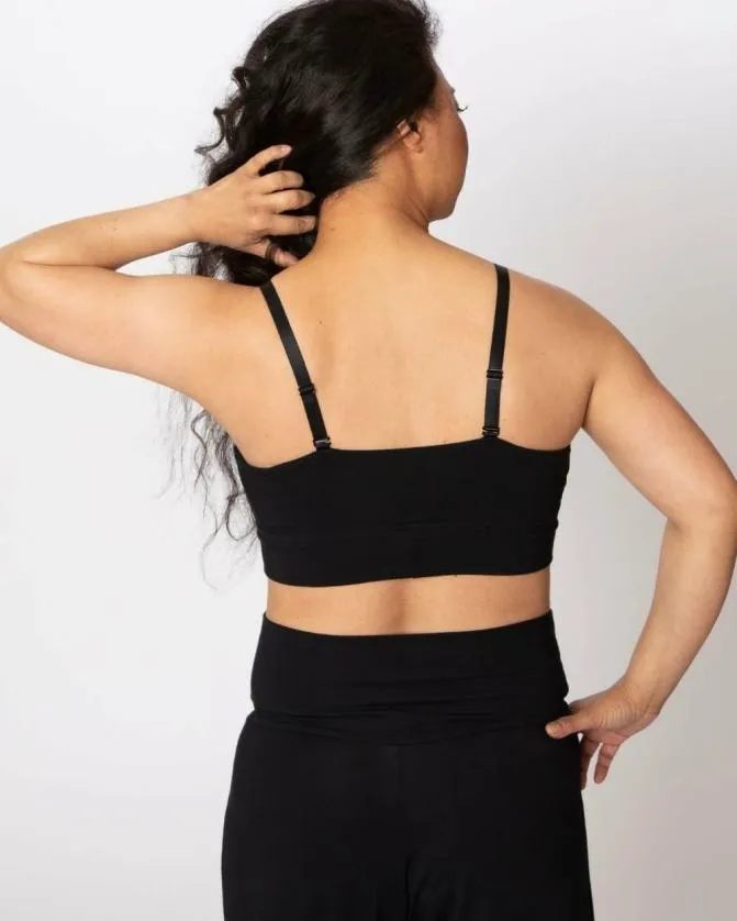Women Soma Post Surgical Bras AnaOno Wireless Pocketed Comfort Bra Black