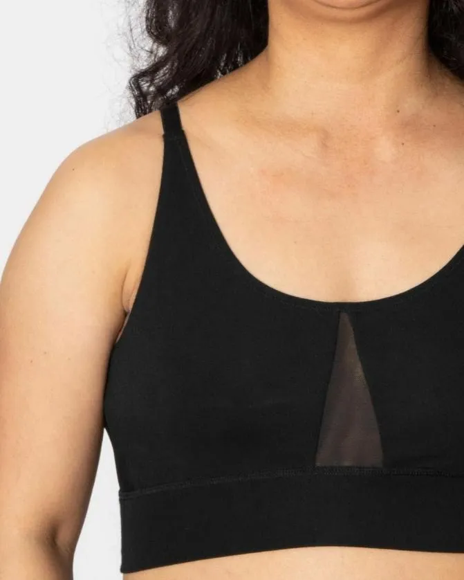 Women Soma Post Surgical Bras AnaOno Wireless Pocketed Comfort Bra Black