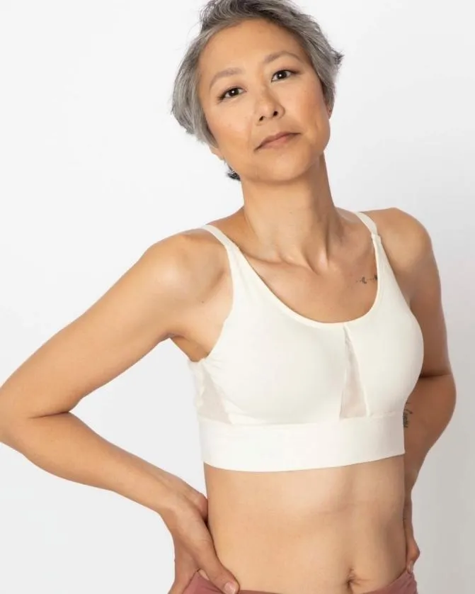Women Soma Post Surgical Bras AnaOno Wireless Pocketed Comfort Bra Ivory