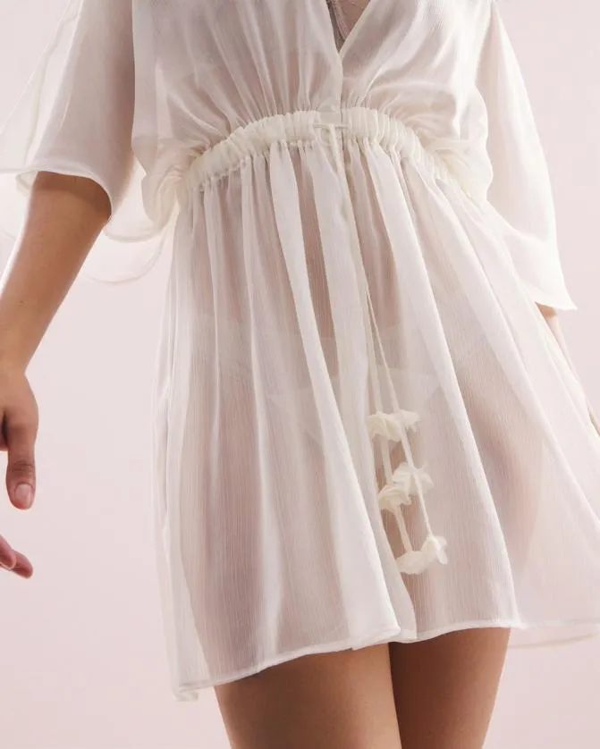 Women Soma Robes S Sexiest Crinkle Chiffon Tie Robe Ivory