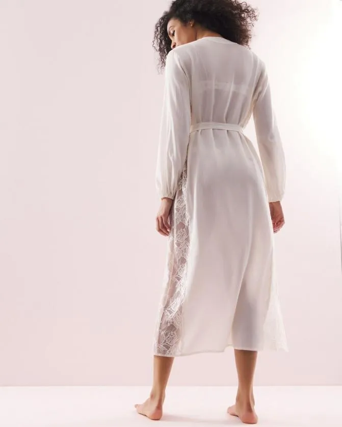 Women Soma Robes S Sexiest Silk Chiffon Long Robe Ivory