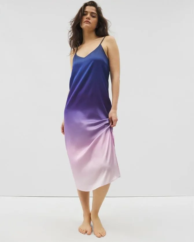 Women Soma Satin Gown Marine Ombre Sugar Coated