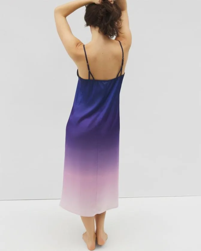 Women Soma Satin Gown Marine Ombre Sugar Coated