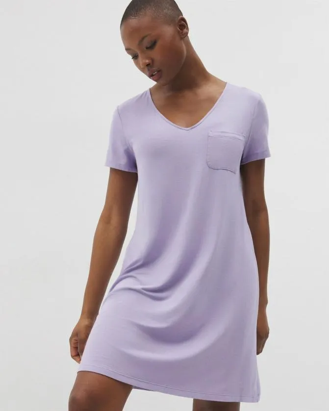 Women Soma Sleepshirts Cool Nights Short Sleeve Sleepshirt Jacaranda
