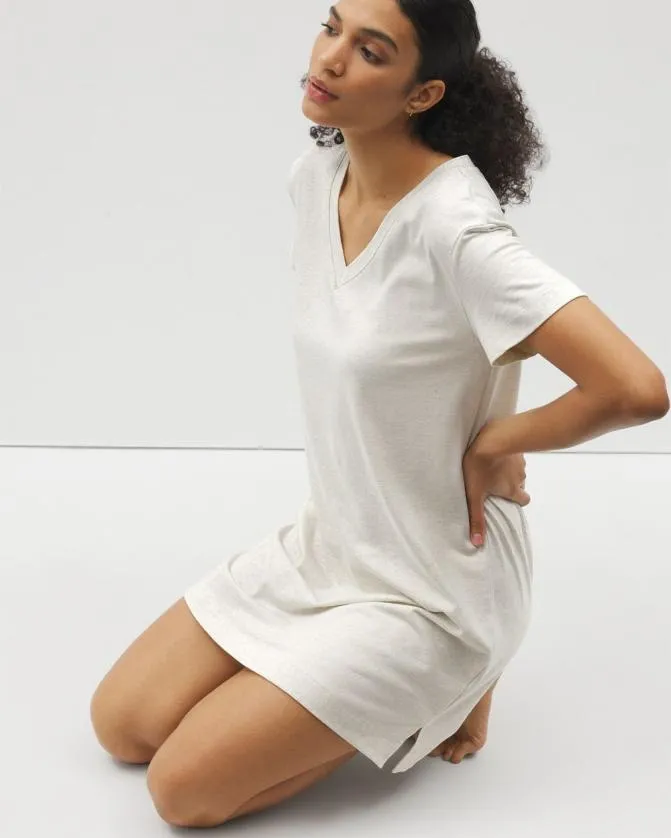 Women Soma Sleepshirts Most Loved Cotton ShortSleeve Sleepshirt Heather Crystal