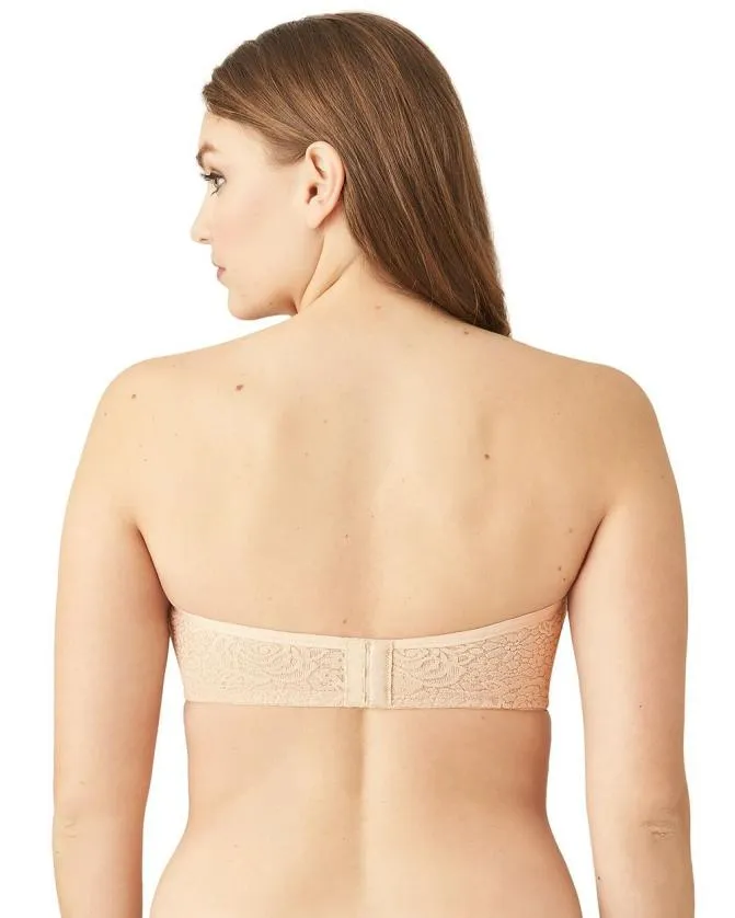 Women Soma Strapless Bras Wacoal Halo Lace Strapless Bra Black
