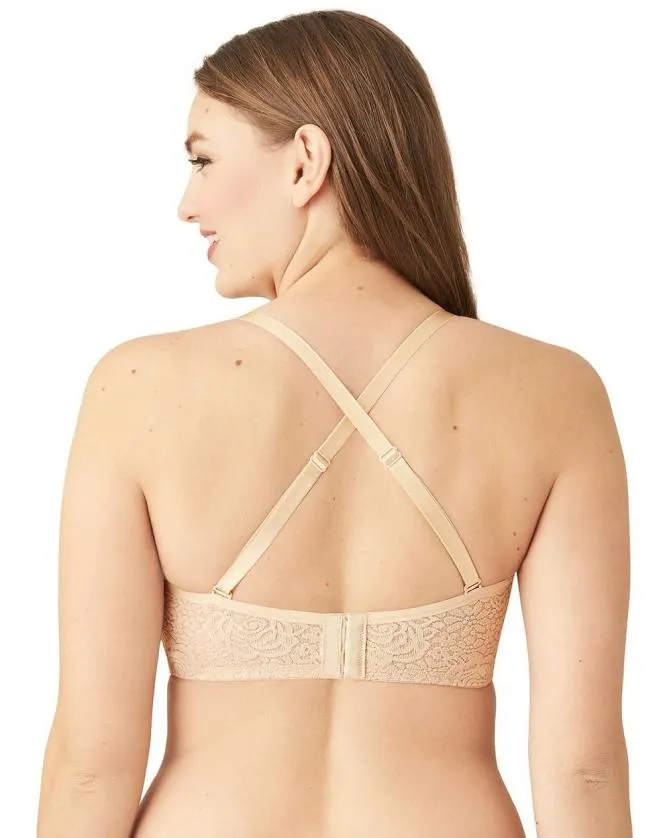 Women Soma Strapless Bras Wacoal Halo Lace Strapless Bra Black