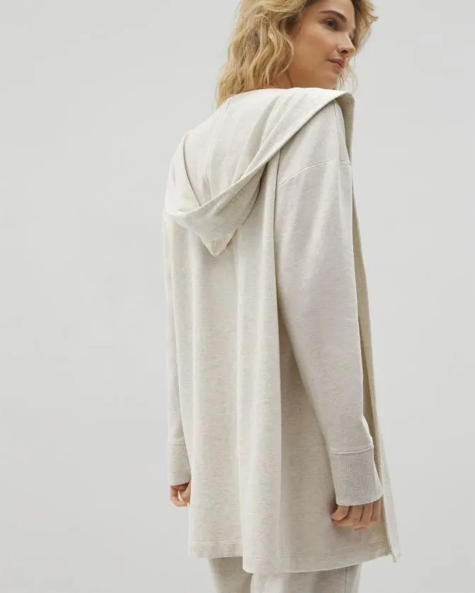 Women Soma Sweaters and Cardigans Essential Terry Hooded Wrap Heather Crystal