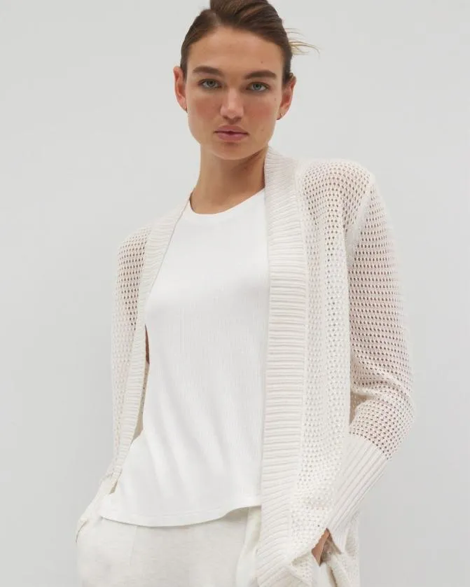 Women Soma Sweaters and Cardigans Open Stitch Cardigan Salt Mist