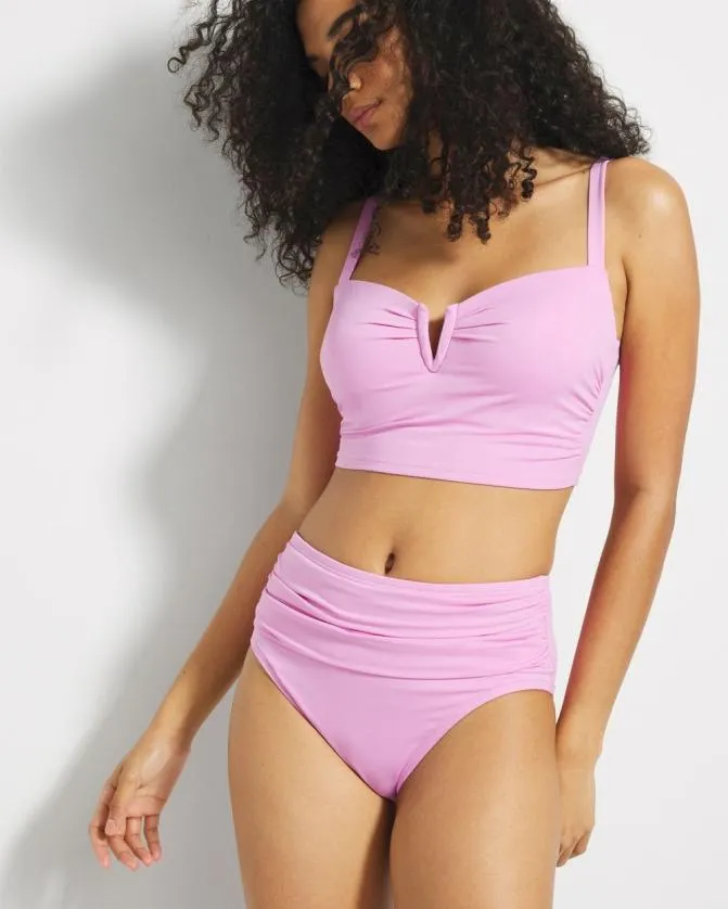 Women Soma Swim Bottoms Swim Ruched HighWaist Bikini Bottom Meta Mauve