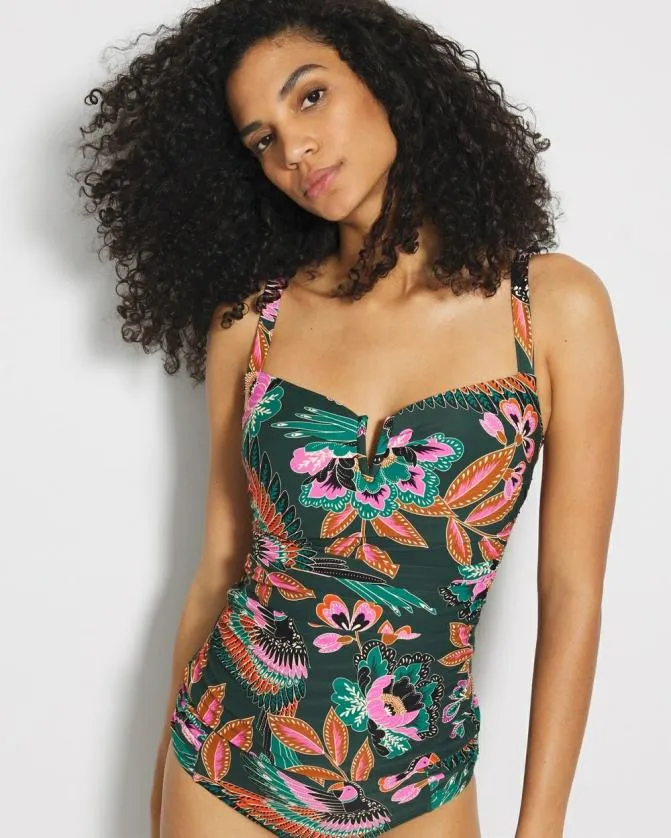 Women Soma Swim Tops Swim VWire Tankini Top Parrotise Lush Emerald