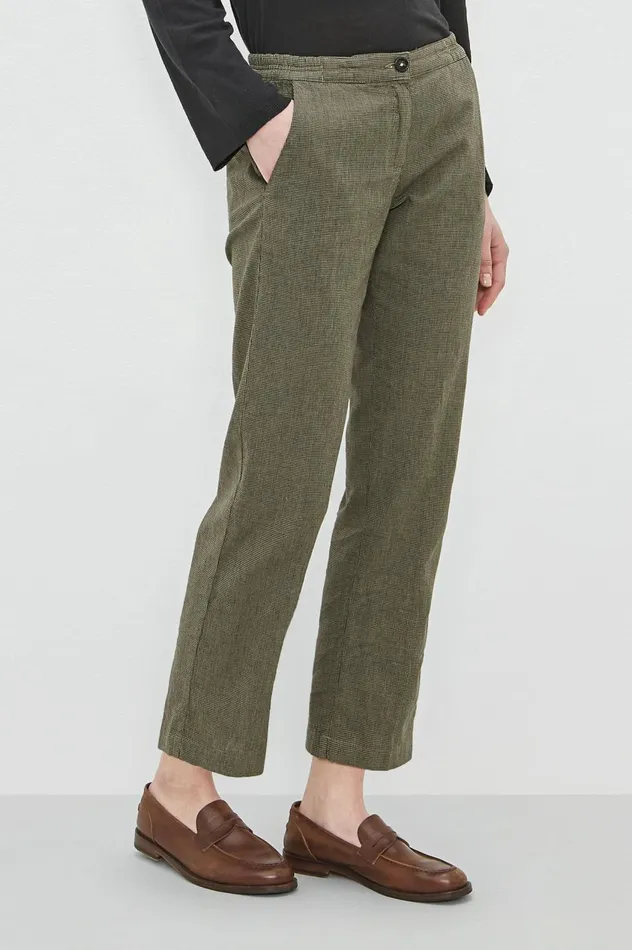 Women SPARUS 8211 Cotton Linen Cropped Trousers 8211 Fango Massimo Alba Trousers and Shorts Women SPARUS 8211 Cotton Linen Cropped Trousers 8211 Fango Massimo Alba Trousers and Shorts