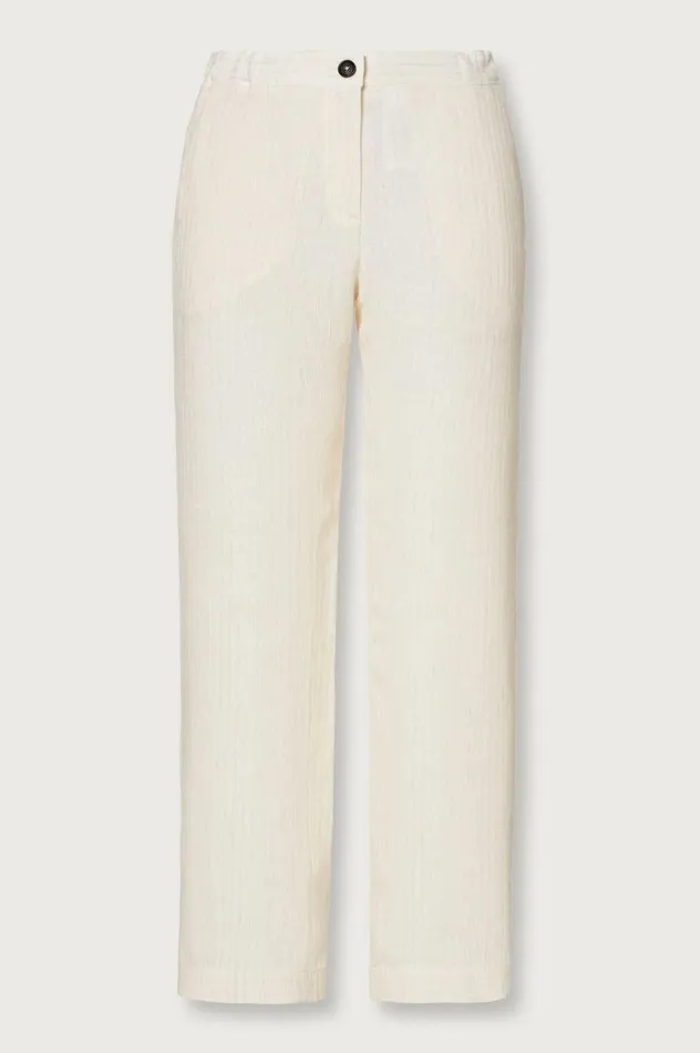 Women SPARUS 8211 Linen Cropped Trousers 8211 Sesame Massimo Alba Trousers and Shorts Women SPARUS 8211 Linen Cropped Trousers 8211 Sesame Massimo Alba Trousers and Shorts