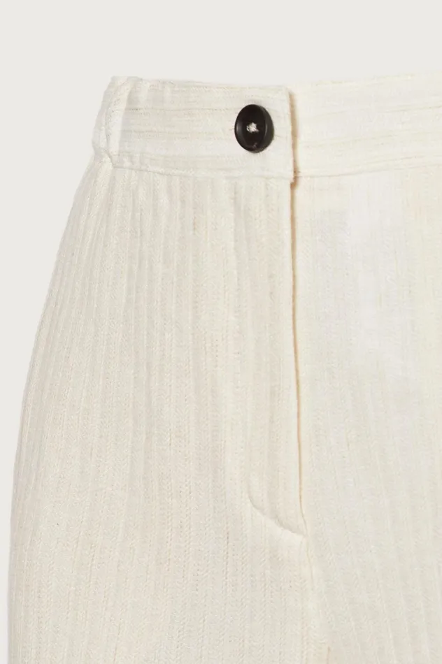 Women SPARUS 8211 Linen Cropped Trousers 8211 Sesame Massimo Alba Trousers and Shorts Women SPARUS 8211 Linen Cropped Trousers 8211 Sesame Massimo Alba Trousers and Shorts