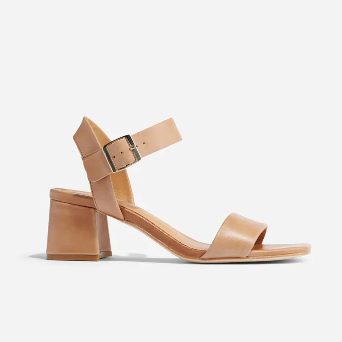 Women Stella GoTo Block Heel Sandal Almond Nisolo Heels