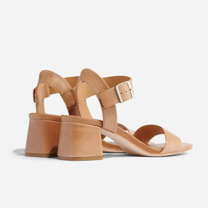 Women Stella GoTo Block Heel Sandal Almond Nisolo Heels