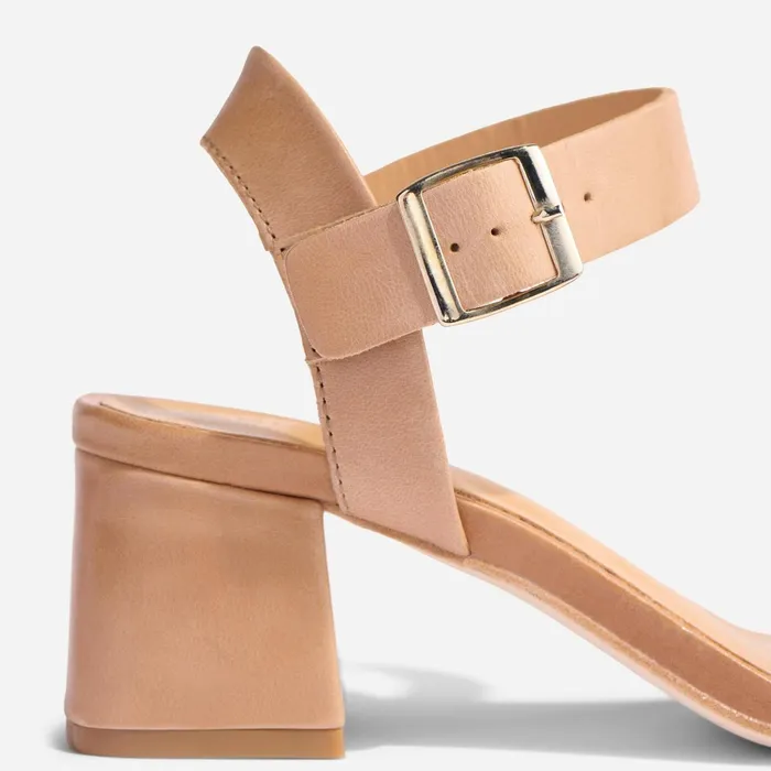 Women Stella GoTo Block Heel Sandal Almond Nisolo Heels