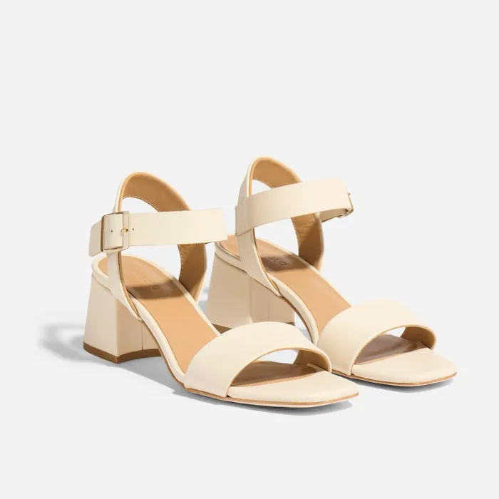 Women Stella GoTo Block Heel Sandal Bone Nisolo Heels