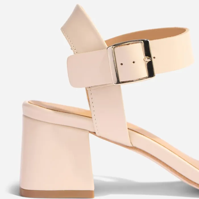 Women Stella GoTo Block Heel Sandal Bone Nisolo Heels
