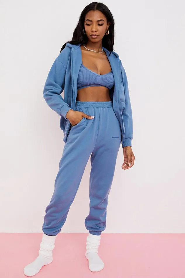 Women Storm Azure Zip Through Hoodie House Of CB Tops