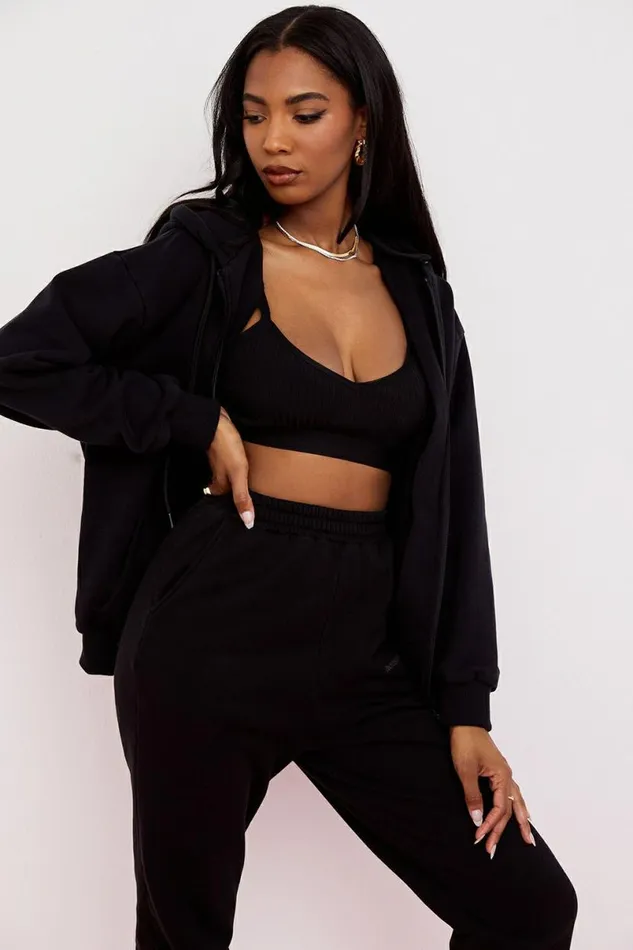 Women Storm Ink Zip Through Hoodie House Of CB Tops Women Storm Ink Zip Through Hoodie House Of CB Tops