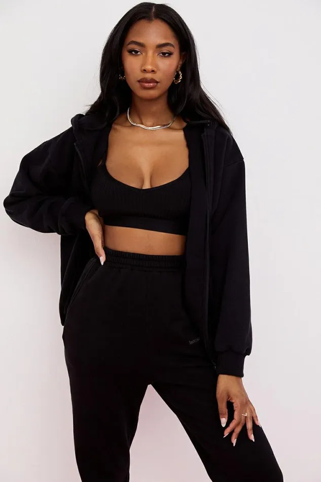 Women Storm Ink Zip Through Hoodie House Of CB Tops Women Storm Ink Zip Through Hoodie House Of CB Tops