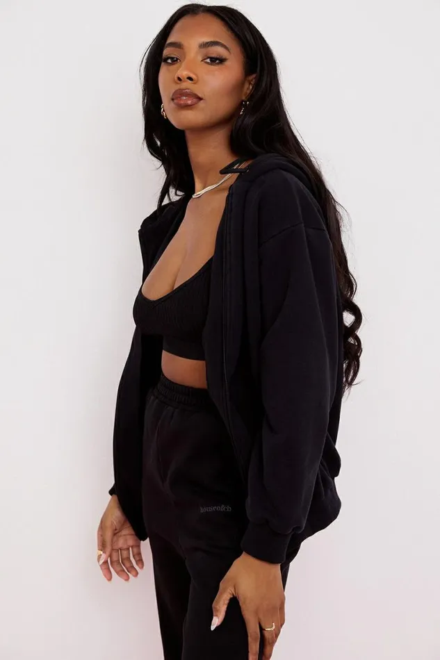 Women Storm Ink Zip Through Hoodie House Of CB Tops Women Storm Ink Zip Through Hoodie House Of CB Tops