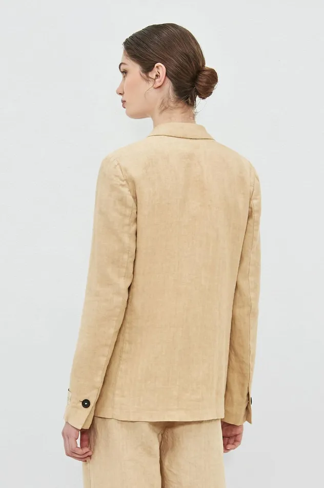 Women STROMBOLI 8211 Linen Singlebreasted Jacket 8211 Sabbia Massimo Alba Jackets and Coats Women STROMBOLI 8211 Linen Singlebreasted Jacket 8211 Sabbia Massimo Alba Jackets and Coats
