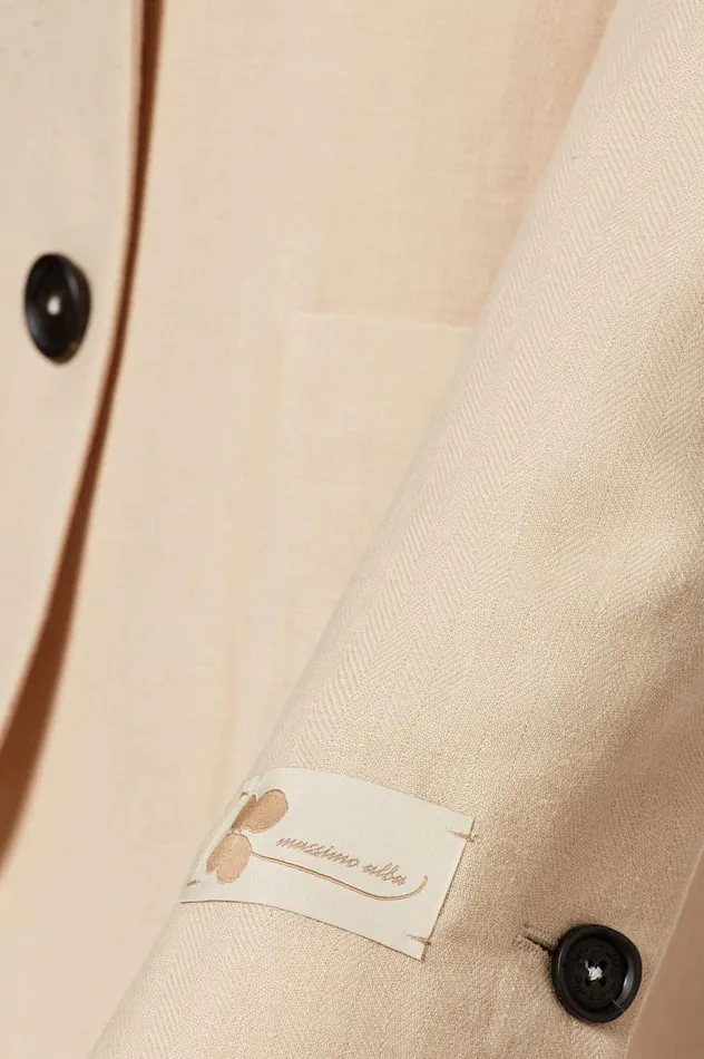 Women STROMBOLI 8211 Linen Singlebreasted Jacket 8211 Sesame Massimo Alba Jackets and Coats Women STROMBOLI 8211 Linen Singlebreasted Jacket 8211 Sesame Massimo Alba Jackets and Coats