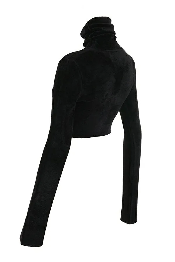 Women Suri Black Chenille Cropped Top House Of CB Tops