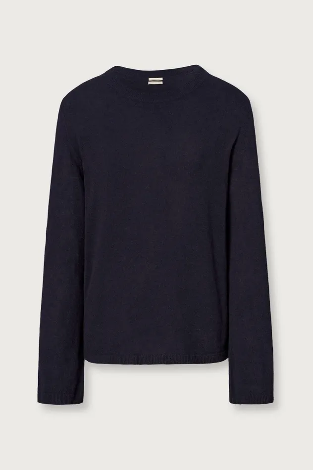 Women SUSAN 8211 Silk Boatneck Sweater 8211 Dark Blue Massimo Alba Knitwear
