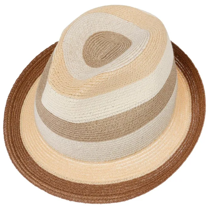 Women Svenja Stripes Trilby Hat Beige Mayser Trilby Hats Women Svenja Stripes Trilby Hat Beige Mayser Trilby Hats