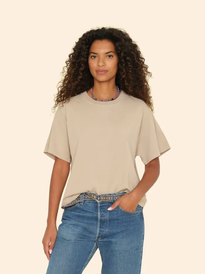 Women Sweats and Tees XRENA Twine Taupe Palmer Tee