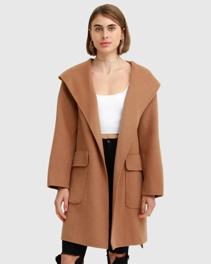 Women Sweet Escape Robe Coat 8211 Camel Coats Belle and Bloom