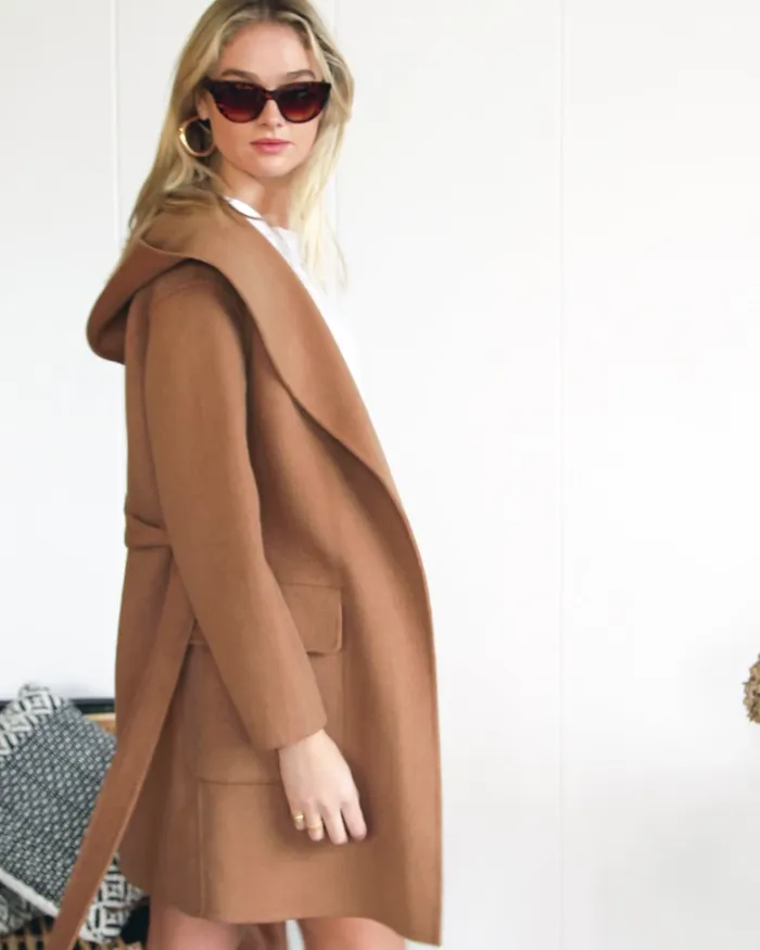 Women Sweet Escape Robe Coat 8211 Camel Coats Belle and Bloom