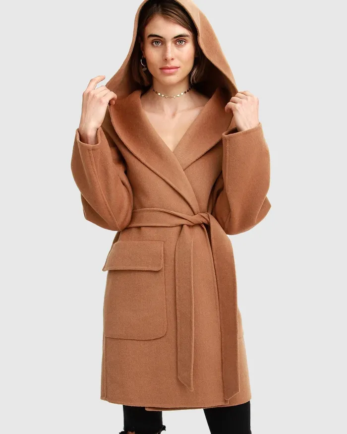 Women Sweet Escape Robe Coat 8211 Camel Coats Belle and Bloom