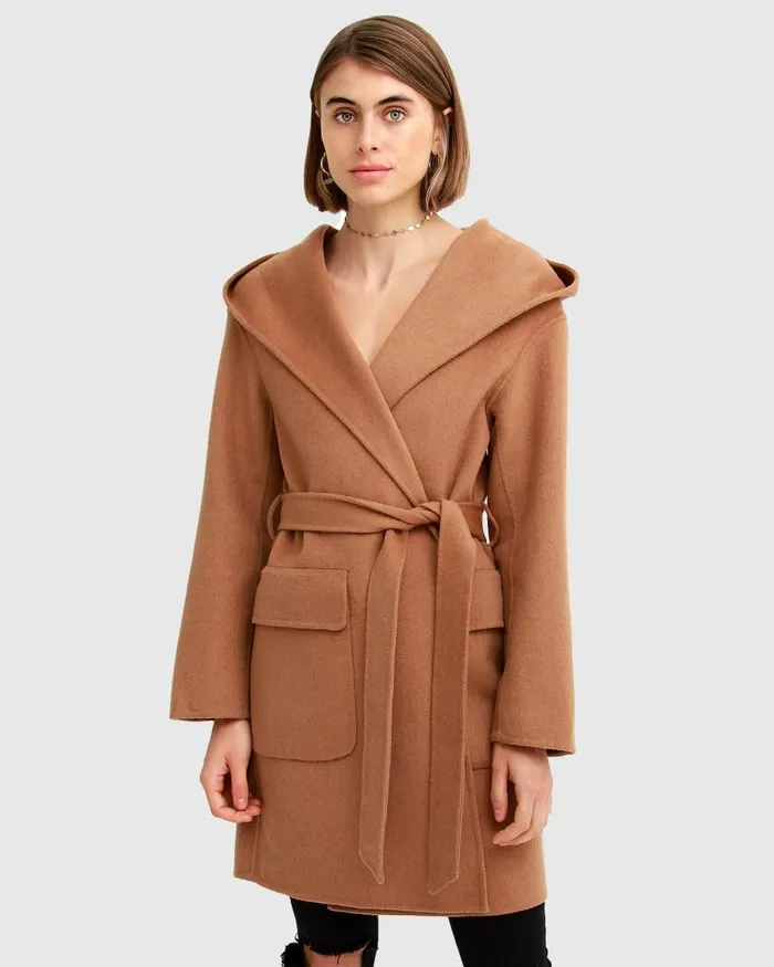 Women Sweet Escape Robe Coat 8211 Camel Coats Belle and Bloom