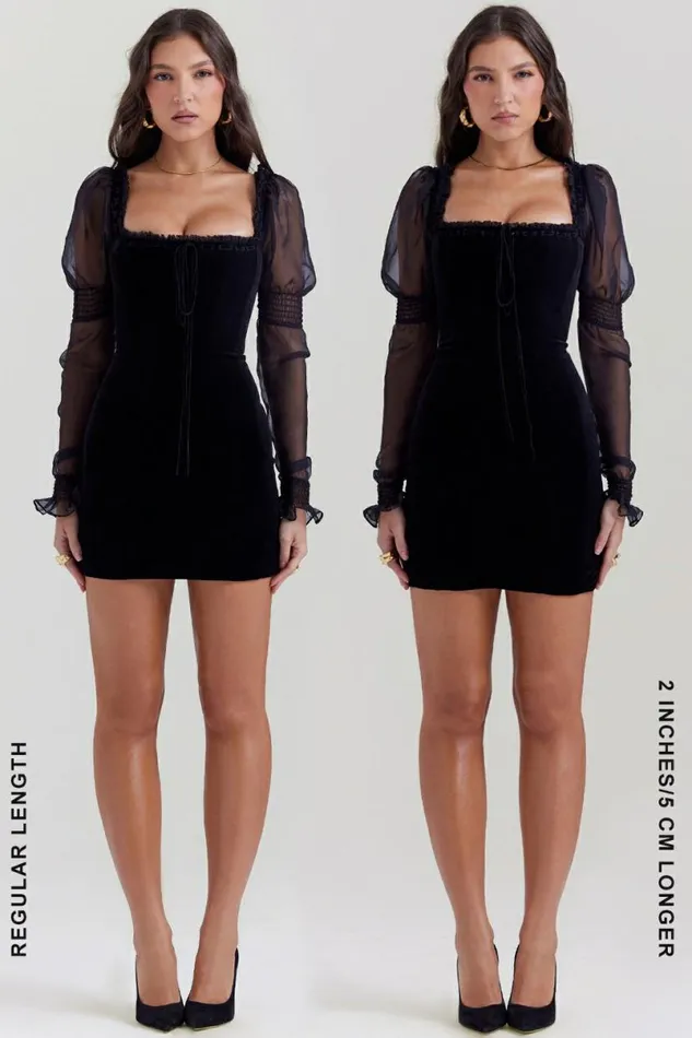 Women Syana Black Velvet Mini Dress House Of CB Dresses Women Syana Black Velvet Mini Dress House Of CB Dresses