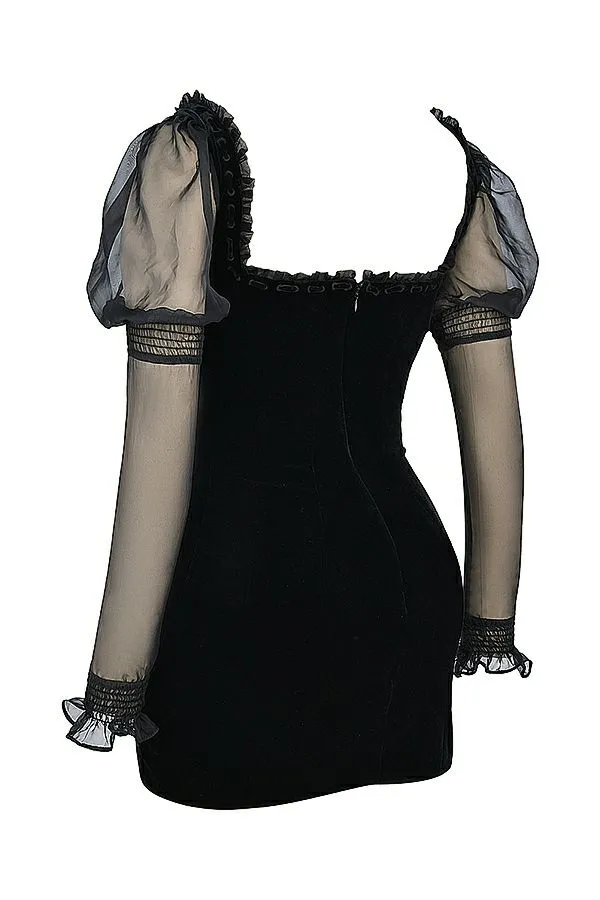 Women Syana Black Velvet Mini Dress House Of CB Dresses Women Syana Black Velvet Mini Dress House Of CB Dresses