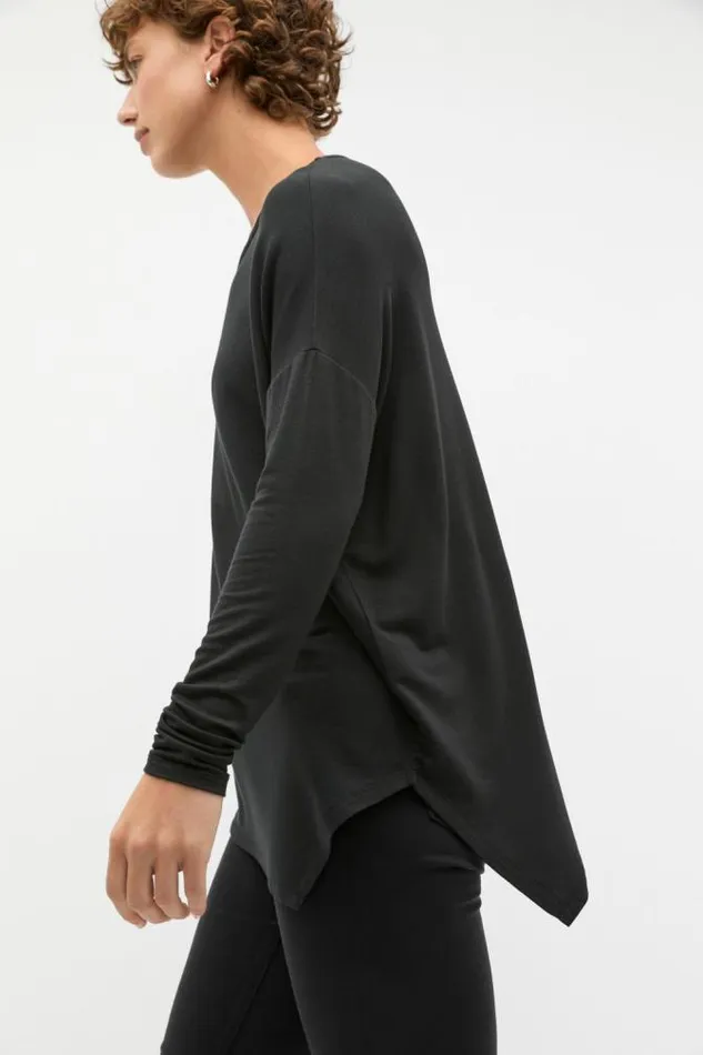 Women TShirts and Tops Seed Heritage Core Asymmetrical Top Black