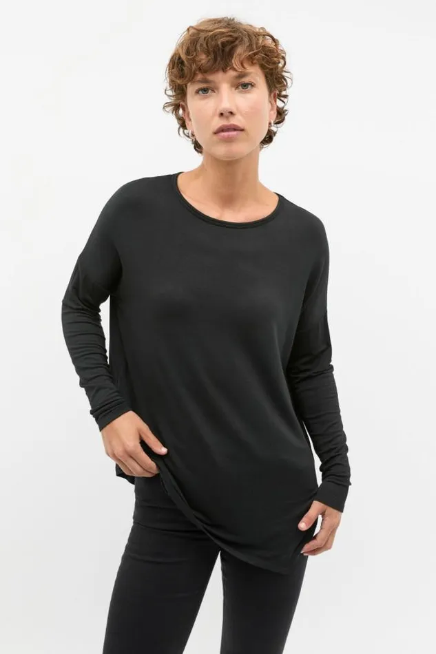 Women TShirts and Tops Seed Heritage Core Asymmetrical Top Black