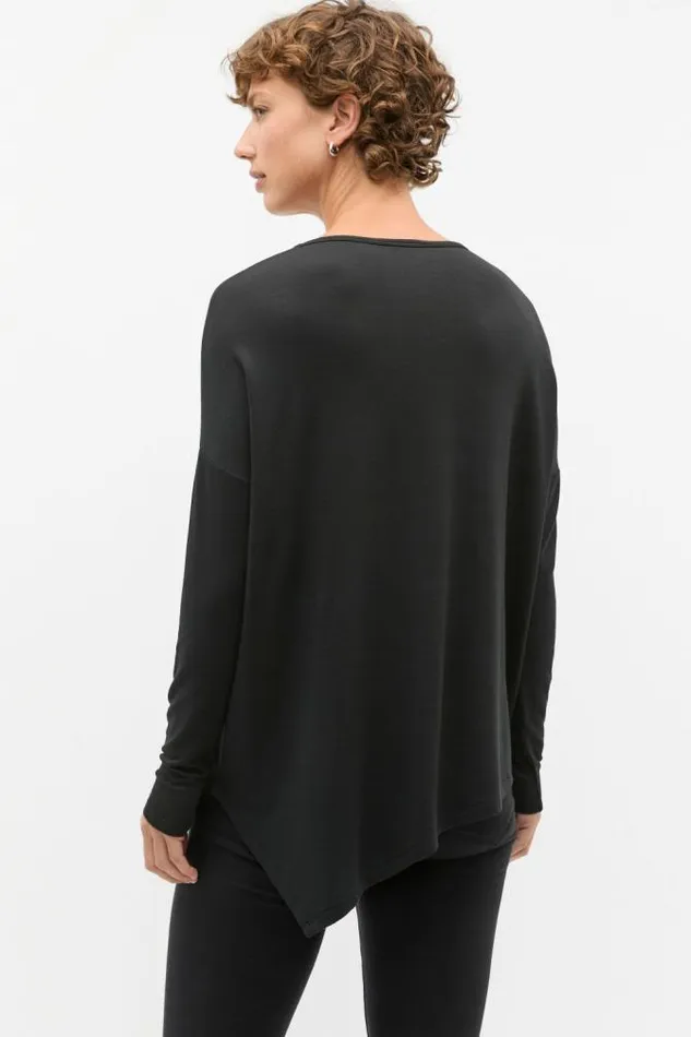 Women TShirts and Tops Seed Heritage Core Asymmetrical Top Black