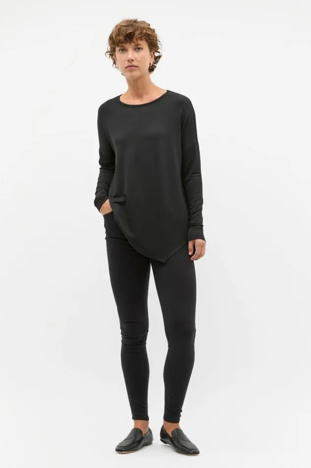 Women TShirts and Tops Seed Heritage Core Asymmetrical Top Black