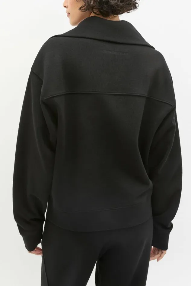 Women TShirts and Tops Seed Heritage Core Heritage Half Zip Sweat Black