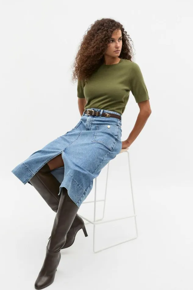 Women TShirts and Tops Seed Heritage Merino Wool Crew Neck Tee Rainforest