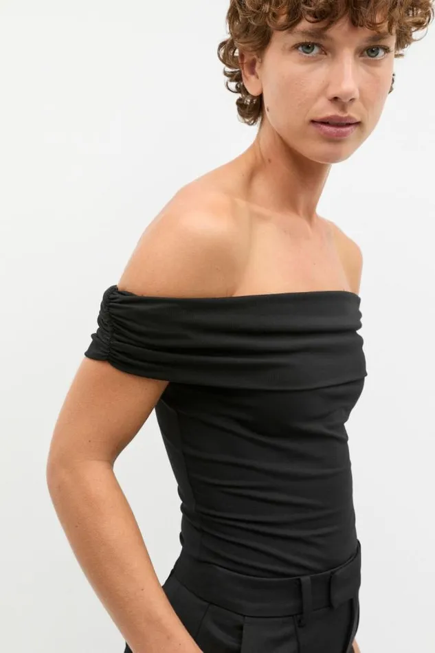 Women TShirts and Tops Seed Heritage Off Shoulder Top Black