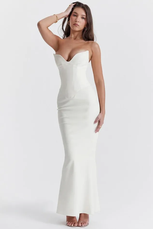 Women Tamara Ivory Strapless Corset Dress House Of CB Dresses