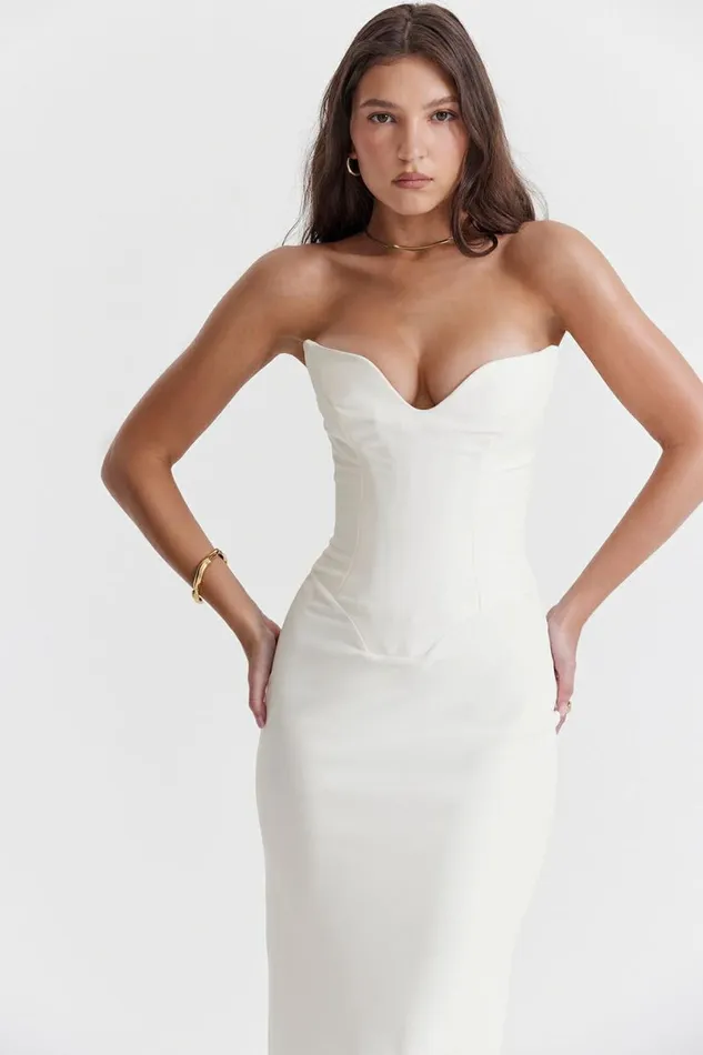 Women Tamara Ivory Strapless Corset Dress House Of CB Dresses